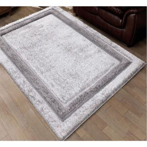 Ebern Designs Sabine Geometric Silver Area Rug Silver Rectangle 80 x 150cm Ebern Designs Sabine Geometric Silver Area Rug Silver Rectangle 80 x 150cm