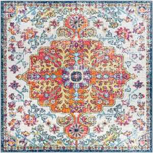 Mistana Wynings Dewsbury Blue/Orange/White Rug Blue;Red;Saffon;Off-White;Burnt Orange;Burgandy;Aqua Square 200 cm Mistana Wynings Dewsbury Blue/Orange/White Rug Blue;Red;Saffon;Off-White;Burnt Orange;Burgandy;Aqua Square 200 cm