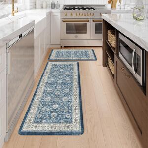 Marlow Home Co. Boho Vintage Kitchen Rugs Sets of 2 Comfort Standing Mat Blue 119cm L x 44cm W Marlow Home Co. Boho Vintage Kitchen Rugs Sets of 2 Comfort Standing Mat Blue 119cm L x 44cm W