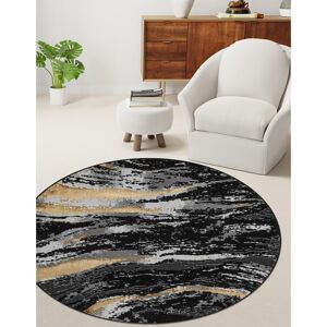 Metro Demontay Floral Indoor / Outdoor Area Rug Black Round 120 cm Metro Demontay Floral Indoor / Outdoor Area Rug Black Round 120 cm