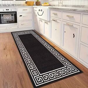 Metro Long Hallway Runner Rug Non Slip Bedroom Carpet Washable Rugs Kitchen Floor Mats Black White Runner 80 x 300 cm Metro Long Hallway Runner Rug Non Slip Bedroom Carpet Washable Rugs Kitchen Floor Mats Black White Runner 80 x 300 cm