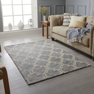 Canora Grey Maryam Tufted Wool Grey/White Rug Grey/White Rectangle 160 x 230cm Canora Grey Maryam Tufted Wool Grey/White Rug Grey/White Rectangle 160 x 230cm