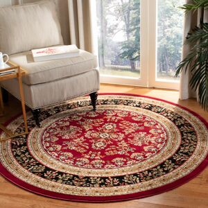 Marlow Home Co. Lyndhurst Oriental Area Rug In Red / Black Black;Red Round 122 cm Marlow Home Co. Lyndhurst Oriental Area Rug In Red / Black Black;Red Round 122 cm