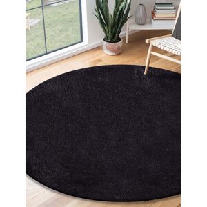 The Carpet Relax - Modern Rug, Fluffy, Short Pile, Non-Slip Underside, Washable up to 30°C, Super-Soft, Fur Look, Black Black Round 200cm The Carpet Relax - Modern Rug, Fluffy, Short Pile, Non-Slip Underside, Washable up to 30°C, Super-Soft, Fur Look, Black Black Round 200cm