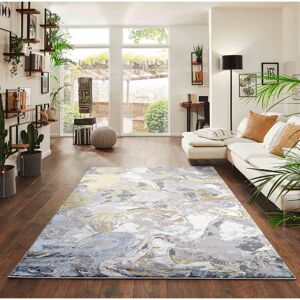 Metro Solarius Modern Living Room Rug - Abstract Area Rugs Gold Gold Rectangle 200cm x 290cm Metro Solarius Modern Living Room Rug - Abstract Area Rugs Gold Gold Rectangle 200cm x 290cm