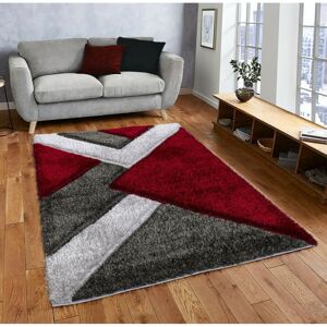 Metro Hunley Handmade Shag Red/Grey Rug Rectangle 160 x 230cm Metro Hunley Handmade Shag Red/Grey Rug Rectangle 160 x 230cm