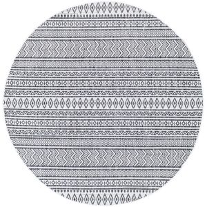 Blue Elephant Indoor & Outdoor Modern Boho Black Rug Black;White Round 160cm Blue Elephant Indoor & Outdoor Modern Boho Black Rug Black;White Round 160cm