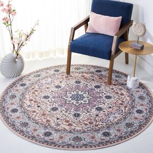 Astoria Grand Tucson Secret Garden Washable Non-Slip Area Rug in Beige & Light Blue Beige;Green Round 183 cm Astoria Grand Tucson Secret Garden Washable Non-Slip Area Rug in Beige & Light Blue Beige;Green Round 183 cm
