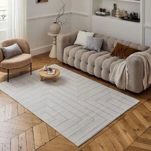 THE RUGS Carmel Modern Geometric Cream/Grey Area Rug Cream/Grey Rectangle 120cm x 170cm THE RUGS Carmel Modern Geometric Cream/Grey Area Rug Cream/Grey Rectangle 120cm x 170cm