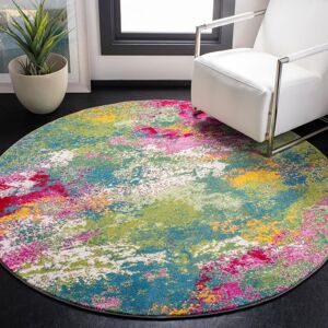 Metro Parkins Power Loom Green/Fuchsia Rug Green/Fuchsia Round 91cm Metro Parkins Power Loom Green/Fuchsia Rug Green/Fuchsia Round 91cm