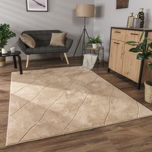 Fairmont Park Rug in living room, bedroom, short pile, Scandi diamond pattern, plain 3D gray Beige Runner 80 x 150cm Fairmont Park Rug in living room, bedroom, short pile, Scandi diamond pattern, plain 3D gray Beige Runner 80 x 150cm