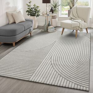 17 Stories Tandra - modern short pile carpet living room bedroom with high-low effect, 3D effect, high pile density and pleasantly soft, (Grey) Grey Rectangle 140 x 200 cm 17 Stories Tandra - modern short pile carpet living room bedroom with high-low effect, 3D effect, high pile density and pleasantly soft, (Grey) Grey Rectangle 140 x 200 cm