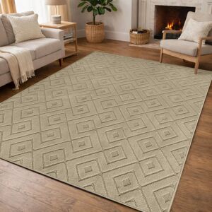 17 Stories Hollow Geometric High-Low Rug. Hollow Square Beige Rectangle 160 x 230 cm 17 Stories Hollow Geometric High-Low Rug. Hollow Square Beige Rectangle 160 x 230 cm