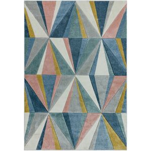 Ebern Designs Sanjuan Diamond Blue/Pink/Grey Rug Rectangle 80cm x 150cm Ebern Designs Sanjuan Diamond Blue/Pink/Grey Rug Rectangle 80cm x 150cm