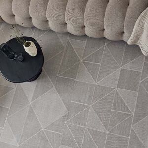 THE RUGS Carmel Modern Geometric Patterned Grey Area Rug Grey Runner 80cm x 300cm THE RUGS Carmel Modern Geometric Patterned Grey Area Rug Grey Runner 80cm x 300cm