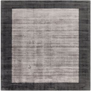 Ebern Designs Desrosiers Shinny Bordered Charcoal/Silver Area Rug Charcoal/Silver Square 200cm Ebern Designs Desrosiers Shinny Bordered Charcoal/Silver Area Rug Charcoal/Silver Square 200cm