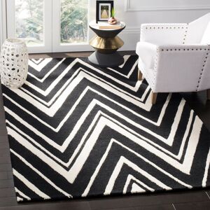 Ebern Designs Stephen Hand Tufted Wool Black/Ivory Rug Black/Ivory Rectangle 122 x 183 cm Ebern Designs Stephen Hand Tufted Wool Black/Ivory Rug Black/Ivory Rectangle 122 x 183 cm