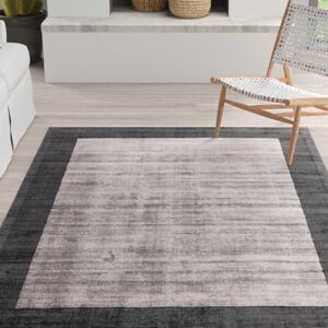 Ebern Designs Desrosiers Shinny Bordered Charcoal/Silver Area Rug Charcoal/Silver Rectangle 200 x 290cm Ebern Designs Desrosiers Shinny Bordered Charcoal/Silver Area Rug Charcoal/Silver Rectangle 200 x 290cm