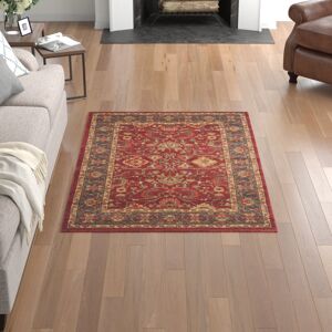 Three Posts Bellflower Looped/Hooked Red/Navy Rug Rectangle 122 x 170 cm Three Posts Bellflower Looped/Hooked Red/Navy Rug Rectangle 122 x 170 cm