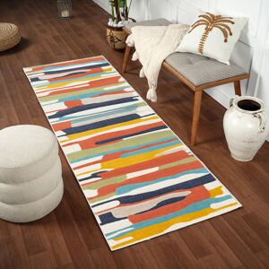 Langley Street Casanova Abstract Machine Woven Area Rug Orange;Aqua;Charcoal;Light Beige;Light Gray;Mustard Runner 78 x 220cm Langley Street Casanova Abstract Machine Woven Area Rug Orange;Aqua;Charcoal;Light Beige;Light Gray;Mustard Runner 78 x 220cm