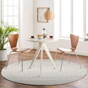 Mistana Narine Machine Woven Grey/White Indoor Rug White;Grey Round 160 cm Mistana Narine Machine Woven Grey/White Indoor Rug White;Grey Round 160 cm