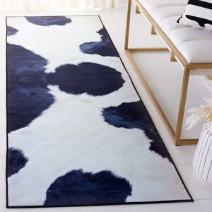 Latitude Run Faux Hide Atze Machine Washable Area Rug In Ivory & Blue Blue Runner 76 x 244 cm Latitude Run Faux Hide Atze Machine Washable Area Rug In Ivory & Blue Blue Runner 76 x 244 cm