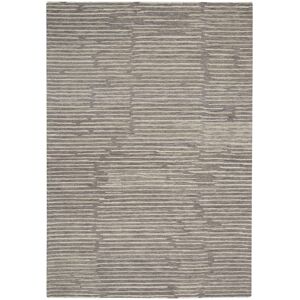 Calvin Klein CK010 LINEAR Striped Hand-Knotted Grey Area Rug Grey Rectangle 259 x 351cm Calvin Klein CK010 LINEAR Striped Hand-Knotted Grey Area Rug Grey Rectangle 259 x 351cm