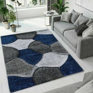 Ebern Designs Pona Shaggy Rug Hallway Runner Living Room Rugs Bedroom Carpet Mat Blue/White/Grey Rectangle 160 x 230cm Ebern Designs Pona Shaggy Rug Hallway Runner Living Room Rugs Bedroom Carpet Mat Blue/White/Grey Rectangle 160 x 230cm