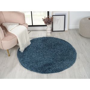 17 Stories Shaggy Lush Dark Blue Rug Blue Round 120cm 17 Stories Shaggy Lush Dark Blue Rug Blue Round 120cm