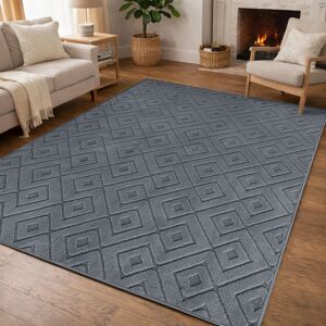 17 Stories Hollow Geometric High-Low Rug. Hollow Square Grey Rectangle 160 x 230 cm 17 Stories Hollow Geometric High-Low Rug. Hollow Square Grey Rectangle 160 x 230 cm