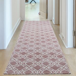 THE RUGS Carina Washable Rugs Trellis Design in Pink Pink Runner 80 x 300cm THE RUGS Carina Washable Rugs Trellis Design in Pink Pink Runner 80 x 300cm
