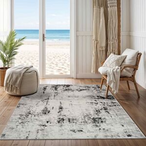 Blue Elephant Hohman Grey/Black/Off-White Rug Polypropylene Plastic Rectangle 152 x 213cm Blue Elephant Hohman Grey/Black/Off-White Rug Polypropylene Plastic Rectangle 152 x 213cm