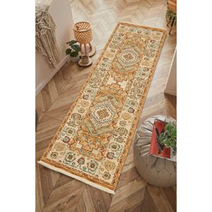 Langley Street Zofia Oriental Machine Woven Area Rug Brown;Ivory;Orange Runner 68 x 235cm Langley Street Zofia Oriental Machine Woven Area Rug Brown;Ivory;Orange Runner 68 x 235cm