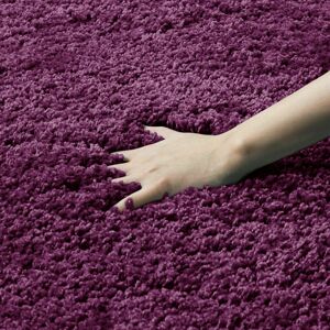 Ebern Designs Folkeline Solid Colour Shaggy Purple Area Rug Purple Runner 60 x 220cm Ebern Designs Folkeline Solid Colour Shaggy Purple Area Rug Purple Runner 60 x 220cm