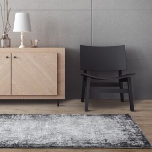Rio Abrienne Soft Shiny Border Black/Grey Rug Black Rectangle 80 x 150cm Rio Abrienne Soft Shiny Border Black/Grey Rug Black Rectangle 80 x 150cm