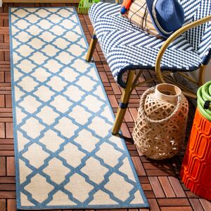 Canora Grey Barrister Hooked Cream/Blue Indoor/Outdoor Rug Cream/Blue Runner 61 x 244 cm Canora Grey Barrister Hooked Cream/Blue Indoor/Outdoor Rug Cream/Blue Runner 61 x 244 cm