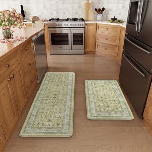 Marlow Home Co. Boho Vintage Kitchen Rugs Sets of 2 Comfort Standing Mat Beige 119cm L x 50.8cm W Marlow Home Co. Boho Vintage Kitchen Rugs Sets of 2 Comfort Standing Mat Beige 119cm L x 50.8cm W