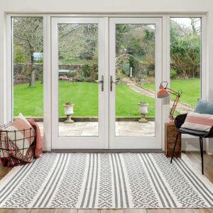 Natur Pur Lidya Cotton Grey Cream Aztec Motif Rug Grey Rectangle 180cm x 280cm Natur Pur Lidya Cotton Grey Cream Aztec Motif Rug Grey Rectangle 180cm x 280cm