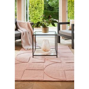 Ebern Designs Carabeo Geometric Handmade Handwoven Pink Area Rug Pink Rectangle 120 x 170cm Ebern Designs Carabeo Geometric Handmade Handwoven Pink Area Rug Pink Rectangle 120 x 170cm