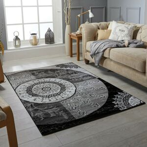 World Menagerie Eichhorn Dhurrie Grey/Black Rug Black Rectangle 160 x 230cm World Menagerie Eichhorn Dhurrie Grey/Black Rug Black Rectangle 160 x 230cm