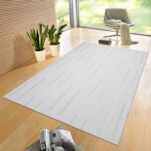 Metro Luna White Geometric Area Rug & Runner – Modern Non-Slip Carpet For Living Room, Bedroom, Hallway & Lounge Soft Durable Floor Mat White Rectangle 120 x 170 cm Metro Luna White Geometric Area Rug & Runner – Modern Non-Slip Carpet For Living Room, Bedroom, Hallway & Lounge Soft Durable Floor Mat White Rectangle 120 x 170 cm