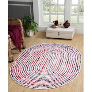 Latitude Vive Miguel Hand Braided Multicolour Rug Multicolour Oval 90 x 150cm Latitude Vive Miguel Hand Braided Multicolour Rug Multicolour Oval 90 x 150cm