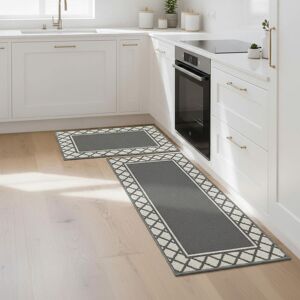 17 Stories Gray Absorbent Kitchen Runner Rug Mats 2 Pieces for Kitchen, Nonslip TPR Backed Carpet Rugs, 50x76cm+50x122cm Grey 1cm H X 122cm L X 50cm W 17 Stories Gray Absorbent Kitchen Runner Rug Mats 2 Pieces for Kitchen, Nonslip TPR Backed Carpet Rugs, 50x76cm+50x122cm Grey 1cm H X 122cm L X 50cm W