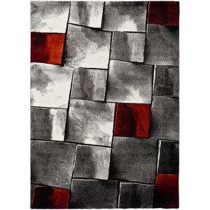 Rio Grullon Tufted Grey/Red Rug Grey/Red;Grey/Red Rectangle 140 x 200cm Rio Grullon Tufted Grey/Red Rug Grey/Red;Grey/Red Rectangle 140 x 200cm