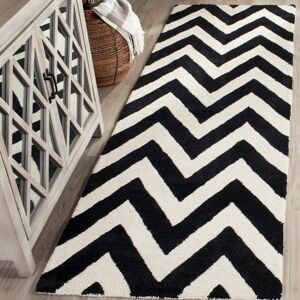 Ebern Designs Nero Handmade Tufted Wool Black/Ivory Area Rug Black/Ivory Runner 76 x 244 cm Ebern Designs Nero Handmade Tufted Wool Black/Ivory Area Rug Black/Ivory Runner 76 x 244 cm