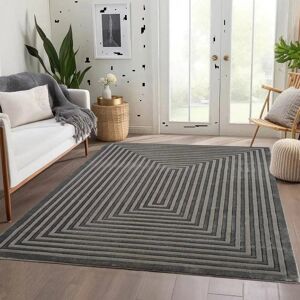 Brayden Studio Modern Large Area Rugs Long Hallway Runner Living Room Bedroom Carpet Floor Mats Dark Grey Rectangle 160 x 230 cm Brayden Studio Modern Large Area Rugs Long Hallway Runner Living Room Bedroom Carpet Floor Mats Dark Grey Rectangle 160 x 230 cm