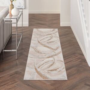 Metro Breux Abstract Brown;Light Grey Area Rug Beige Grey Runner 66 x 229cm Metro Breux Abstract Brown;Light Grey Area Rug Beige Grey Runner 66 x 229cm