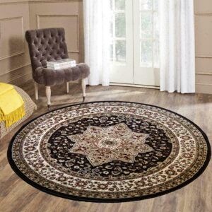 Rosalind Wheeler New Luxury Large Traditional Rugs For Bedroom Living Room Carpet Hallway Runner Brown Round 120cm Rosalind Wheeler New Luxury Large Traditional Rugs For Bedroom Living Room Carpet Hallway Runner Brown Round 120cm