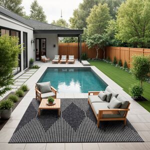 Natur Pur Marion Indoor & Outdoor Modern Boho Charcoal Rug Black;Ivory;Charcoal;Light Gray Rectangle 160 x 230cm Natur Pur Marion Indoor & Outdoor Modern Boho Charcoal Rug Black;Ivory;Charcoal;Light Gray Rectangle 160 x 230cm