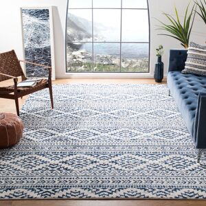 Mistana Thoren Looped/Hooked Ivory/Blue Rug Ivory Rectangle 183 x 274cm Mistana Thoren Looped/Hooked Ivory/Blue Rug Ivory Rectangle 183 x 274cm